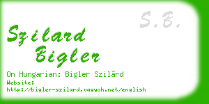 szilard bigler business card